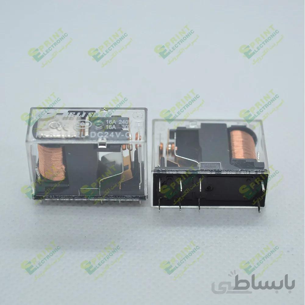 رله 24 ولت شیشه ای 8 پایه 16 آمپر HLS-14F2L-24VDC