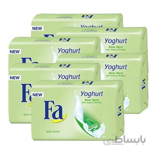 صابون فا ۱۷۵ گرم باکس ۶ عددی – همراه با رایحه آلوئه ورا و پروتئین ماست – Fa Bar Soap – With yoghurt proteins Caring
