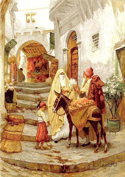 نخ و نقشه تابلوفرش طرح بازارچه - 214