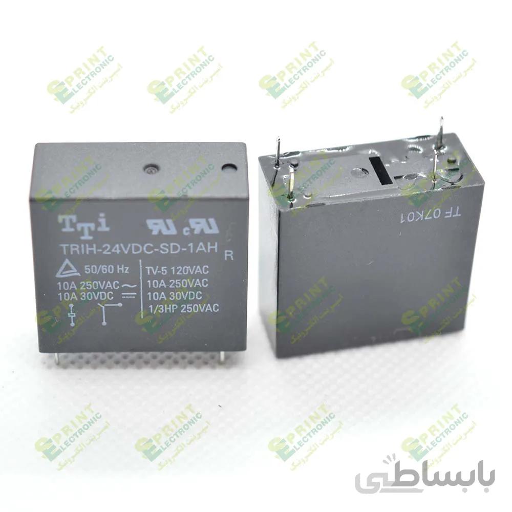رله 24 ولت کتابی 4 پایه 10 آمپر TTI TRIH-24VDC-SD-1AH