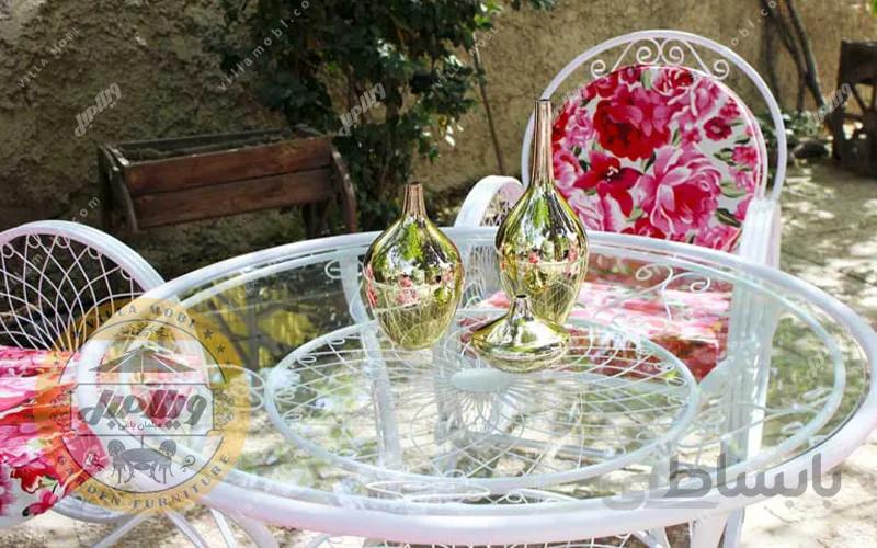میز باغی فلزی قطر ۱۰۰ سانتی متر