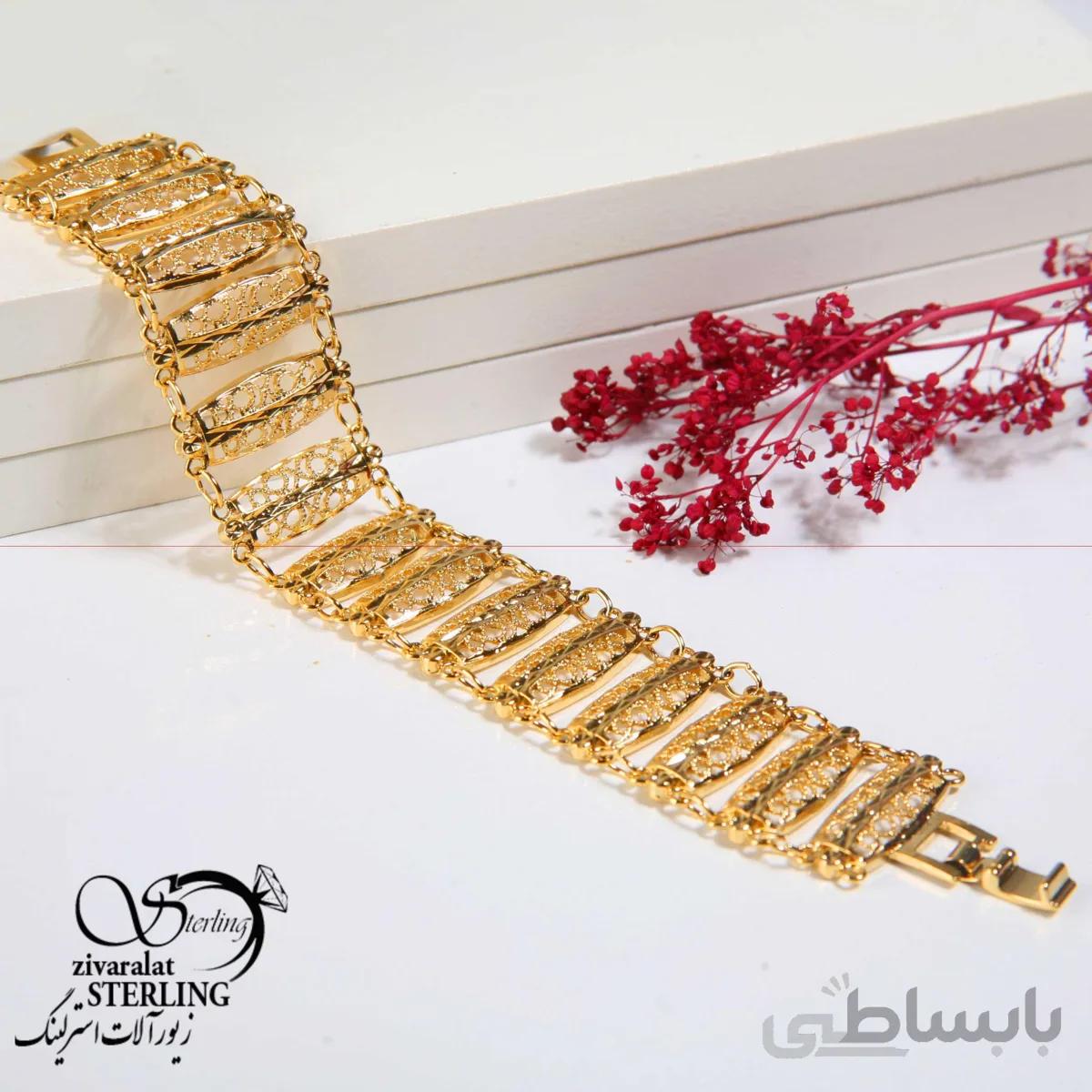 دستبند زنانه طرح حصیری کد 4705