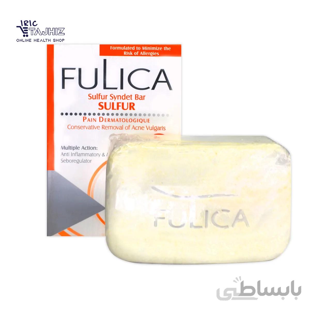 پن (شوینده غیر صابونی) پن ضد آکنه حاوی 9.5% گوگرد فولیکا ا Anti Acne Sulfur Syndet Bar Fulica