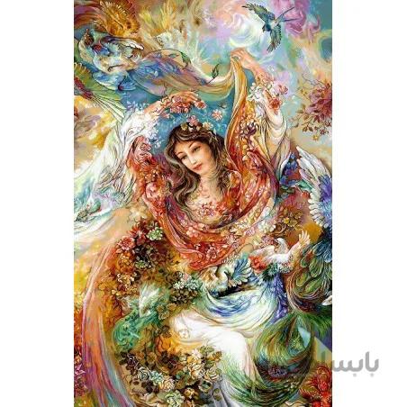 نخ و نقشه تابلو فرش طرح مینیاتوری کد 55