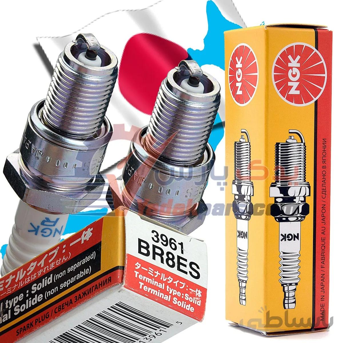 شمع موتورسیکلت کراس/جت اسکی برند NGK ژاپن(بسته1عددی) ا NGK Spark Plug BR8ES 3961 JAPAN