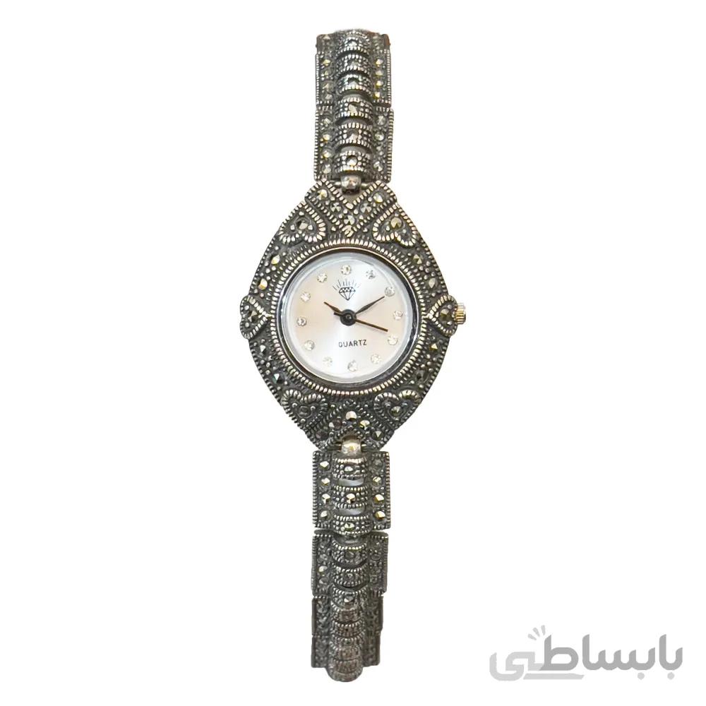 ساعت مچی زنانه نقره سياه قلم مدل Diamond 1342N