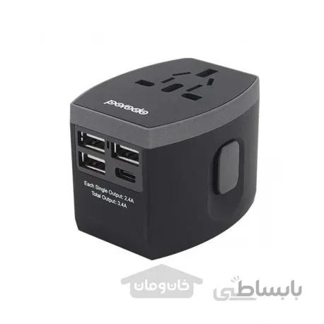 مبدل برق یونیورسال پورودو مدل porodo PD-168UTV-BK