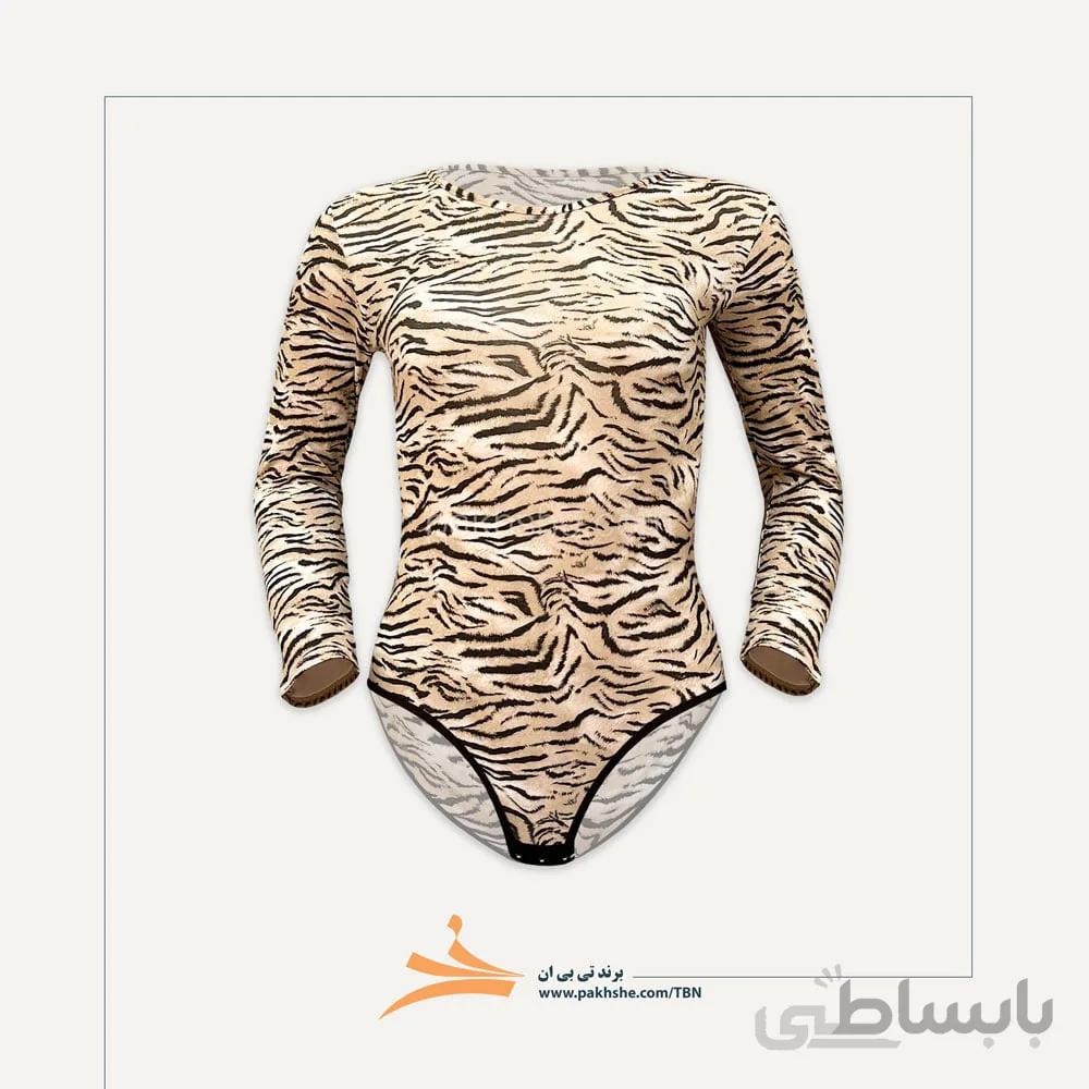 بادی آستین بلند ببری لاکرا پنبه برند تی بی ان کد 1760