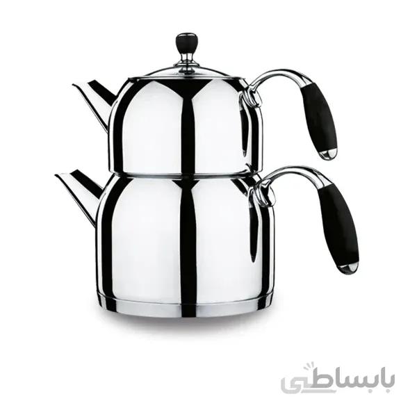 ست کتری و قوری کرکماز کد A119 مدل فلورا Korkmaz Flora Black Maxi