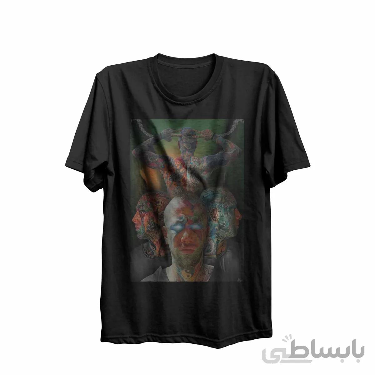 تیشرت یقه گرد مشکی طرح خواننده تتلو Tataloo کد 284685