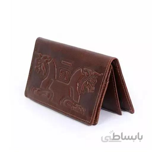 کیف پول چرم طبیعی طرح هخامنشی