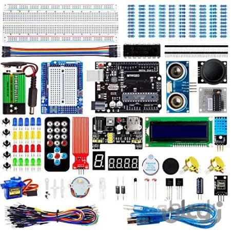 کیت استارت Super Smraza با Breadboard ، منبع تغذیه ، سیم های بلوز ، مقاومت ، LED ، LCD 1602 ، سنسورها ، آموزش تفصیلی پروژه ، سازگار با Arduino