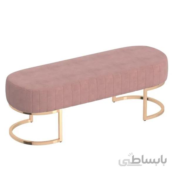 نیمکت پایه استیل طلایی مدل رزا