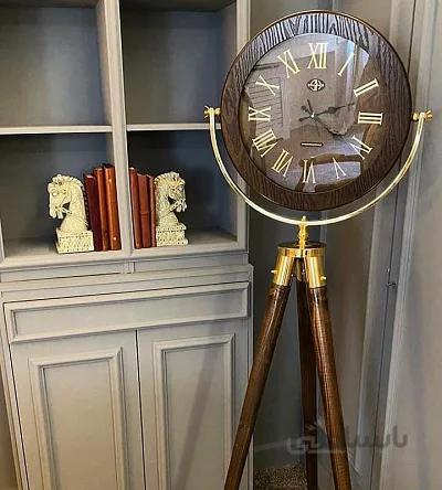 ساعت آنتیک سه پایه ترکیب چوب و فلز