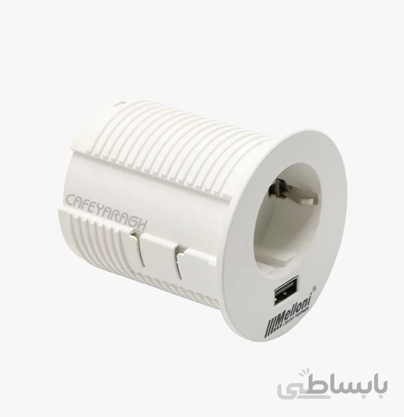 پریز توکار اداری ملونی مدل 10034 سفید