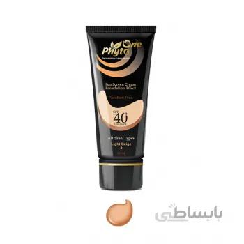 ضد آفتاب SPF40 کرم پودری انواع پوست (رنگ بژ روشن 2) فیتووان ا ( Phyto one Sunscreen cream SPF40 foundation effect (All Skin) )