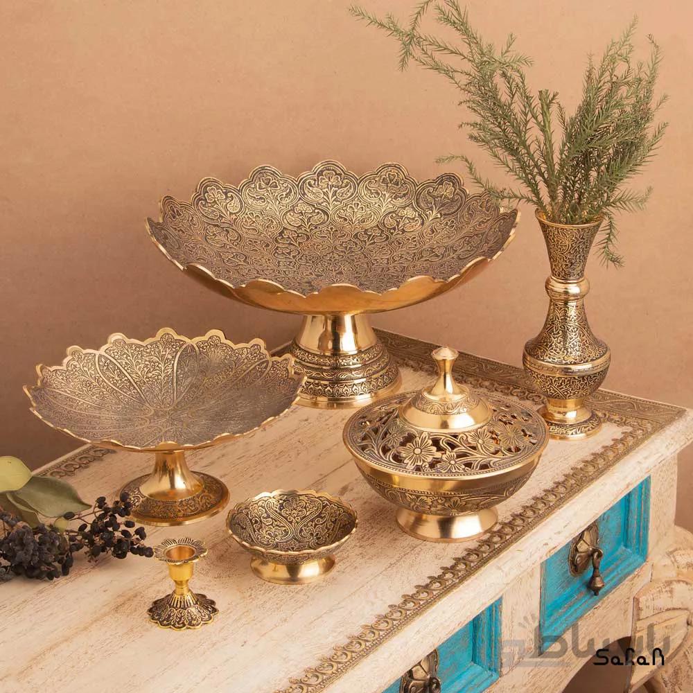 ست پذیرایی برنجی طلایی کد 132