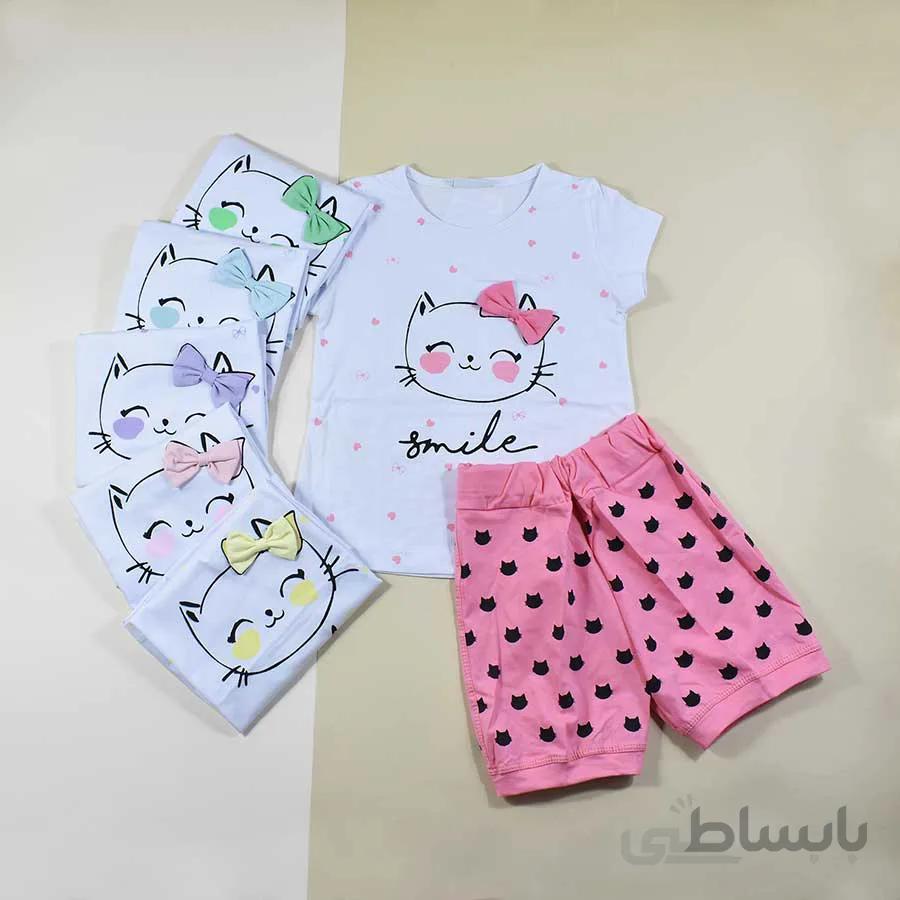 تیشرت شلوارک بچه گانه دخترانه کیتی کد 2341
