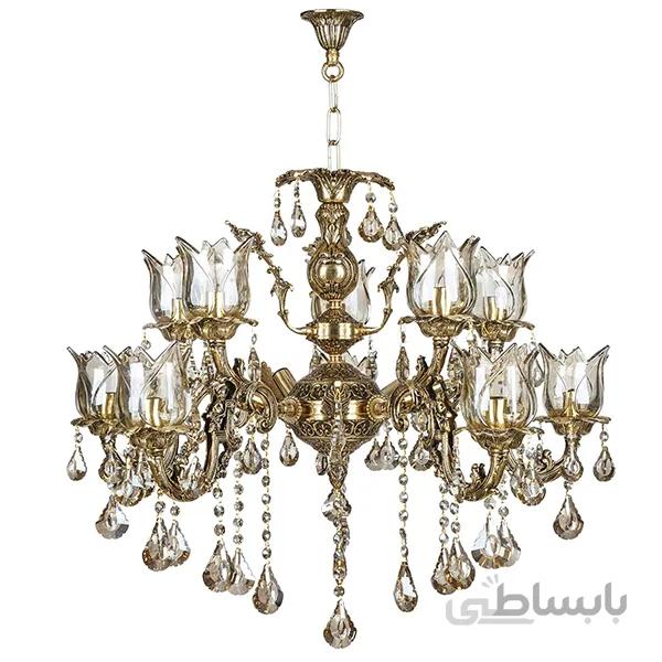 لوستر 15 شعله چشمه نور کد C2169/5+10-BO برنز