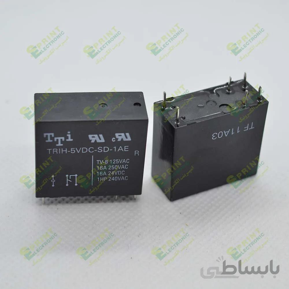 رله 5 ولت کتابی 6 پایه 16 آمپر TTI TRIH-5VDC-SD-1AE
