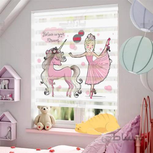پرده کودک دخترونه اسب شاخ دار