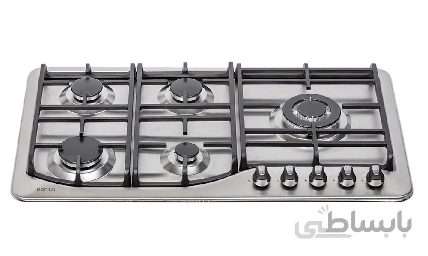اجاق گاز 5 شعله درسا مدل هانیا استیل(ارسال رایگان) ا Dorsa Hania-S Gas Hob