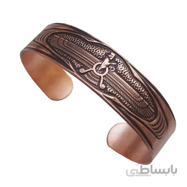مدل دستبند مسی زنانه و مردانه طرح فروهر کد JW100