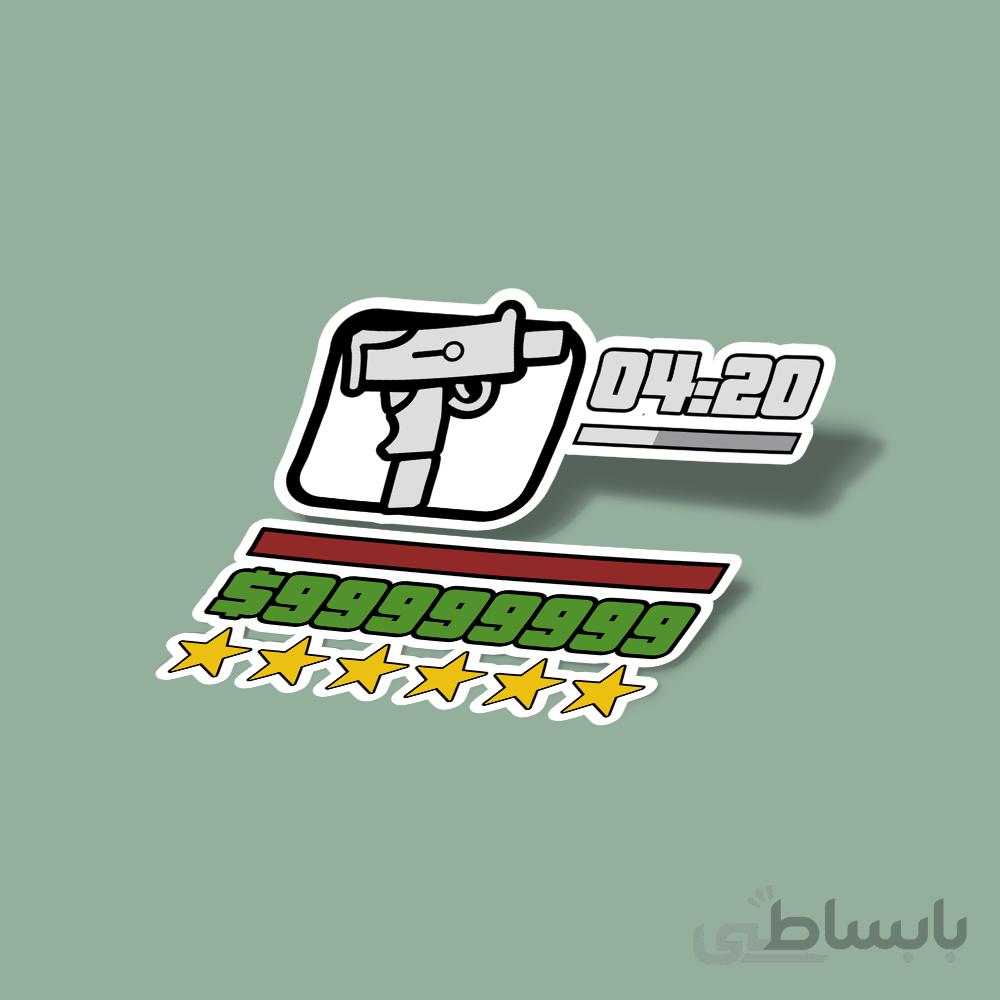 استیکر CJ Wanted (gta san andreas)