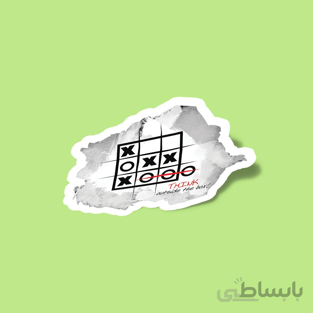 استیکر THINK OUT SIDE OF THE BOX