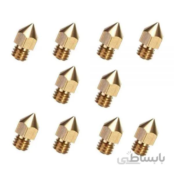 نازل (0.4MM)برنجی اکسترودرهای Mk8 فیلامنت 1.75MM (شش پر بزرگ) / 0.4MM Mk8 Nozzle Brass Extruder of 1.75MM