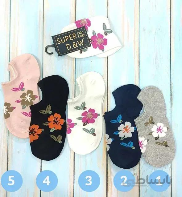 جوراب قوزکی زنانه طرح شکوفه