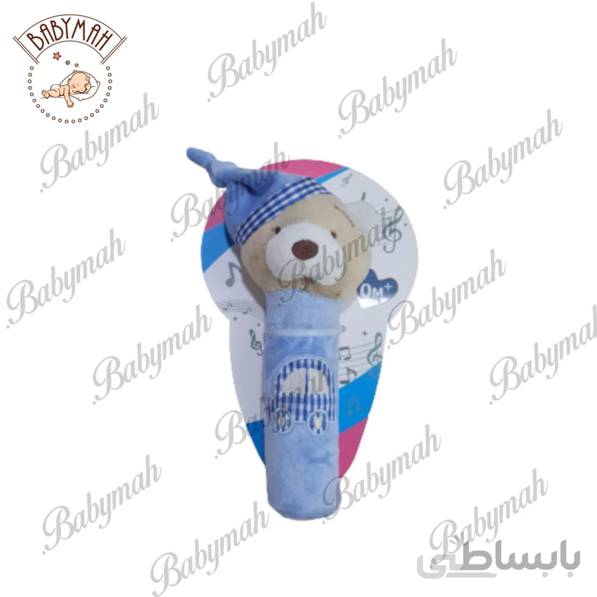 جغجغه نوزاد مدل خرسی بیبی ماه رنگ آبی