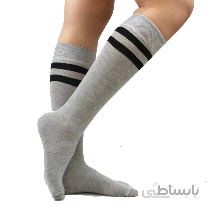 جوراب زیرزانو دوخط طوسی بوم