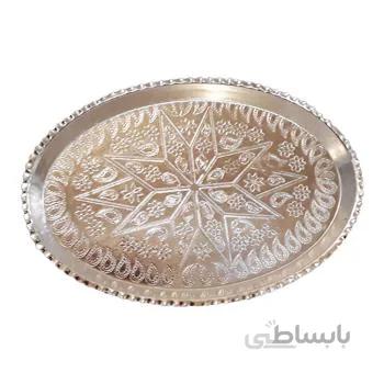 سینی مسی سفید بادامی قطر28*41 توت کالا tootkala 1429