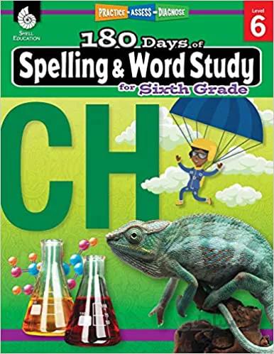 دانلود کتاب 180 Days of Spelling and Word Study Grade 6 - Daily Spelling Workbook for Classroom and Home, Cool and Fun Practice, Elementary School Level - Original PDF