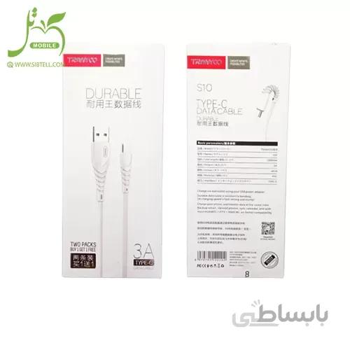 کابل ترانیوtranyoo s10 فست شارژ 3a + کابل هدیه 1 متری