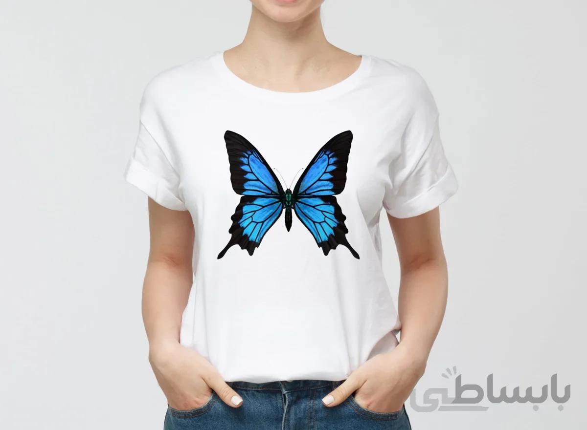تیشرت Blue butterfly تی شرت پروانه ابی توسط ماهانا