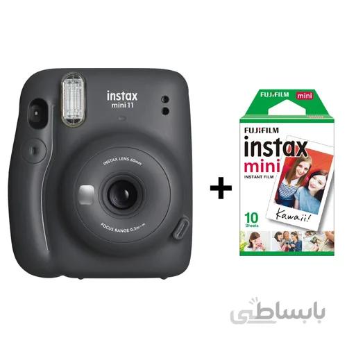 دوربین عکاسی چاپ سریع اینستکس مینی 11 فوجی + فیلم 10 تایی | FUJIFILM INSTAX MINI 11 (Charcoal Gray)