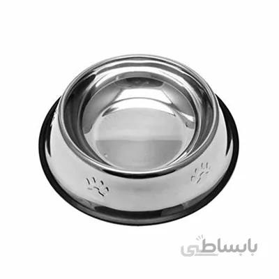 ظرف غذای استيل مناسب برای سگ و گربه سایز متوسط - قطر 13 سانتی متر