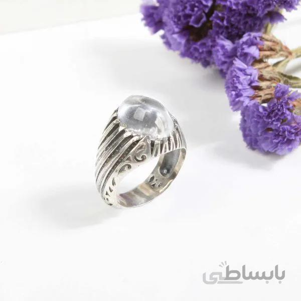 انگشتر نقره مردانه مدل گنبدی