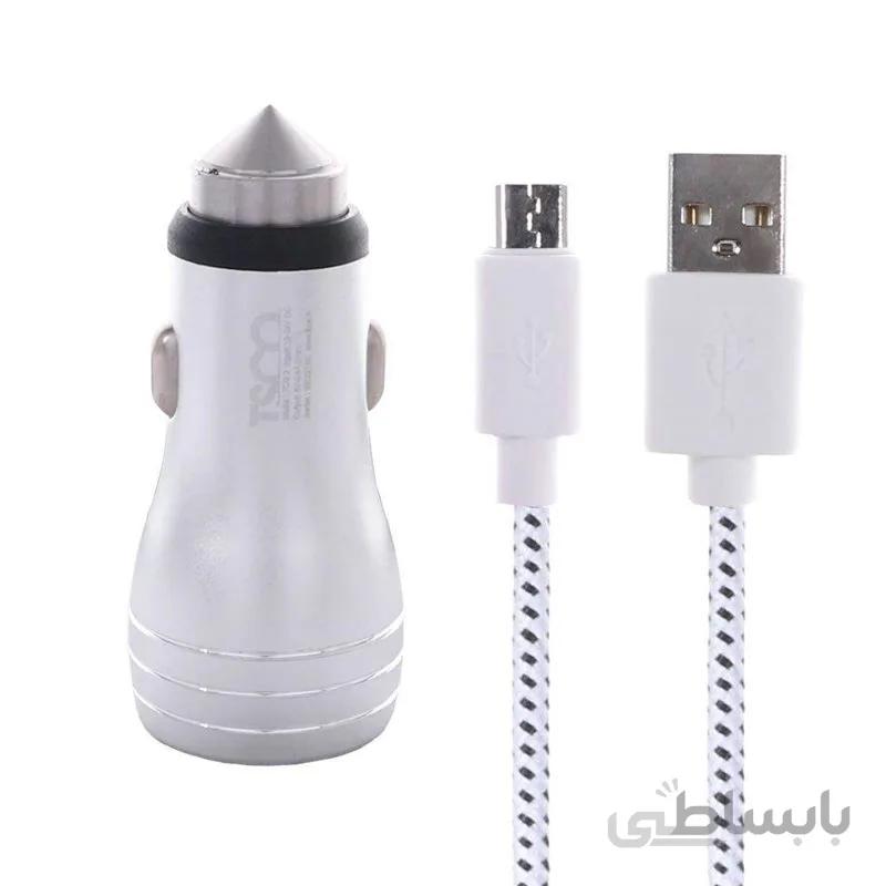 شارژر فندکی تسکو مدل TCG 2 به همراه کابل تبدیل microUSB