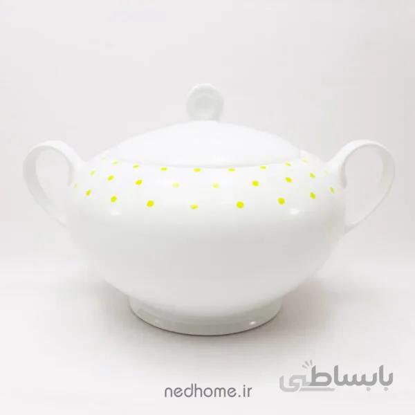 سوپ خوری در دار چینی زرین طرح اسپاتی زرد