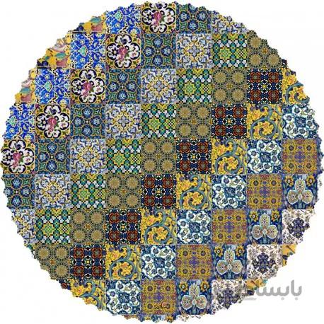 رومیزی مخمل گرد چند کاشی نصیر