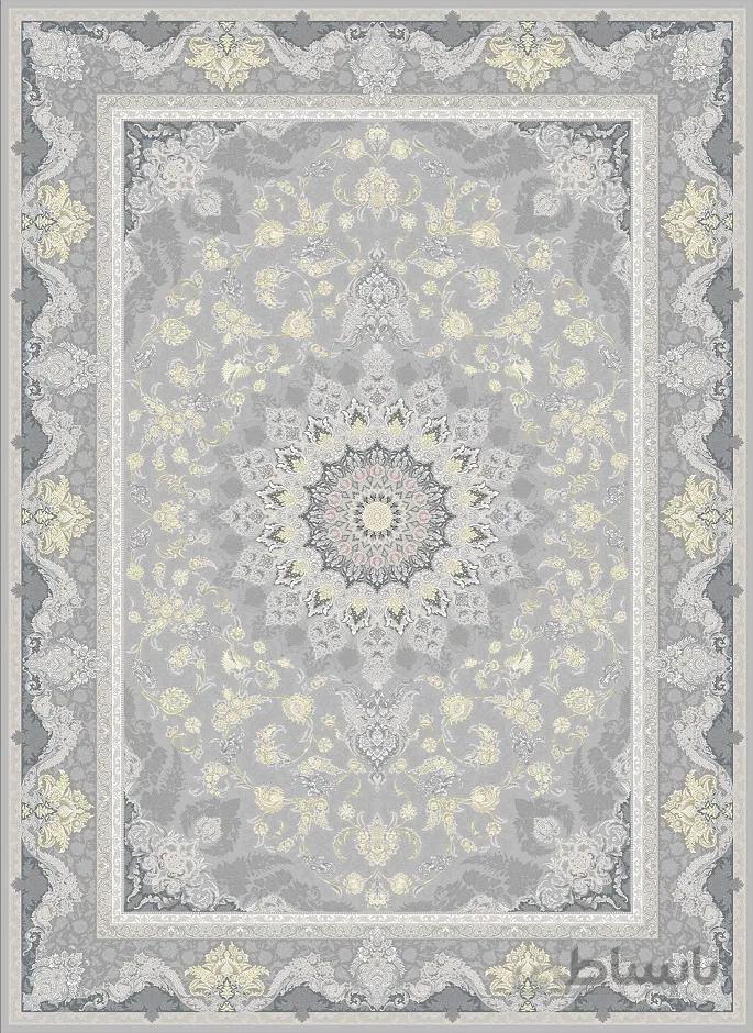 قالی سلیمان P005 کد رنگ 3885 خاکستری روشن