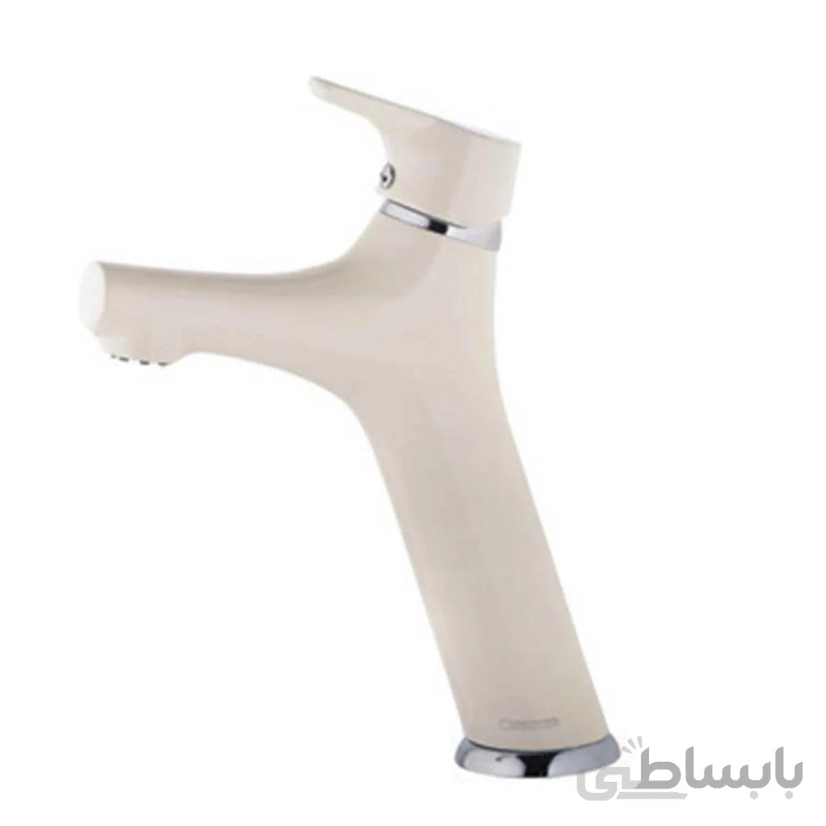 شیر روشویی پایه بلند نیچر وایت درخشان ا Long Base Chrome Basin White Natrue