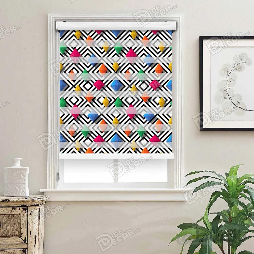 پرده زبرا چاپی دو رو طرح دار کد ZMP-541