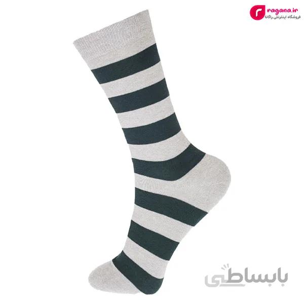 جوراب مردانه ساق بلند طرح راه راه کد R215345