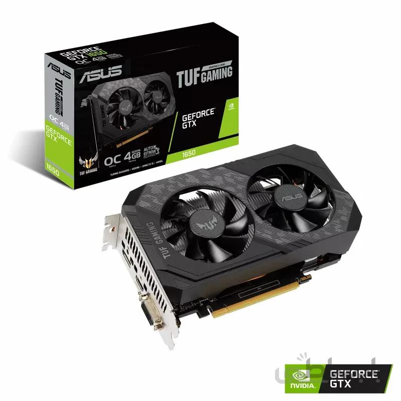 کارت گرافیک ایسوس مدل Asus TUF-GTX1650-O4GD6-P-GAMING حافظه 4 گیگابایت ا Asus TUF-GTX1650-O4GD6-P-GAMING Graphics Card