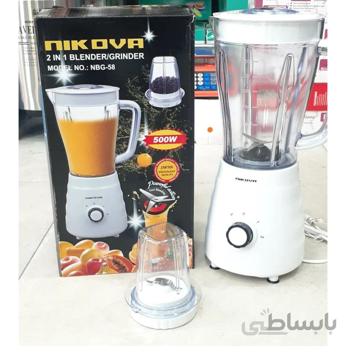 آسیاب و مخلوط کن نیکووا مدل NBG-58 با توان 500 وات