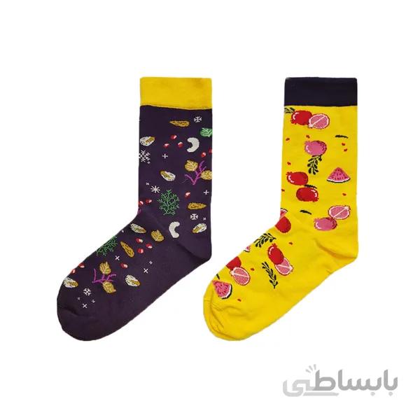 جوراب ساق دار زنانه لنگه به لنگه طرح شب عید کد PH590